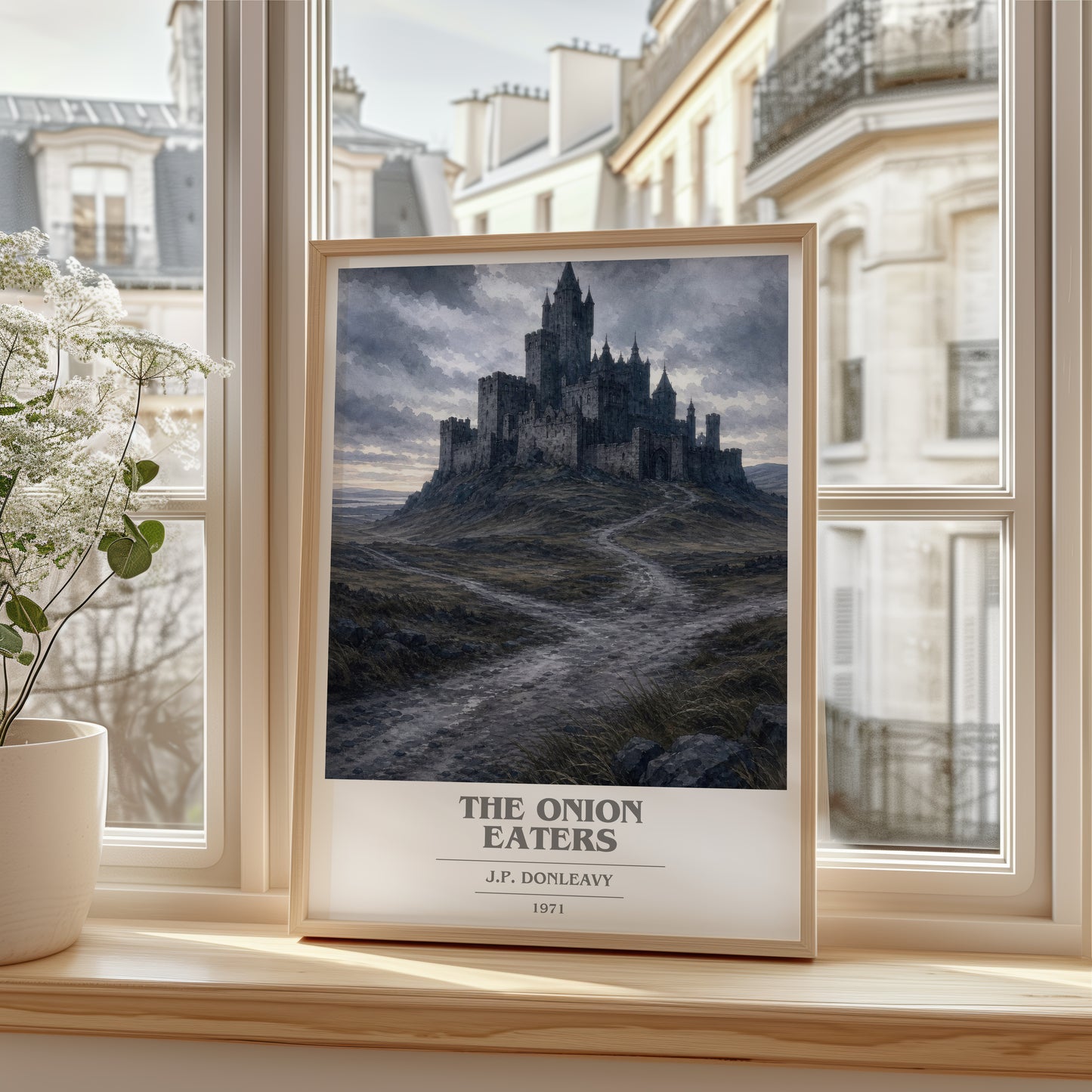 The Onion Eaters book cover poster colour and style options – J.P. Donleavy book art