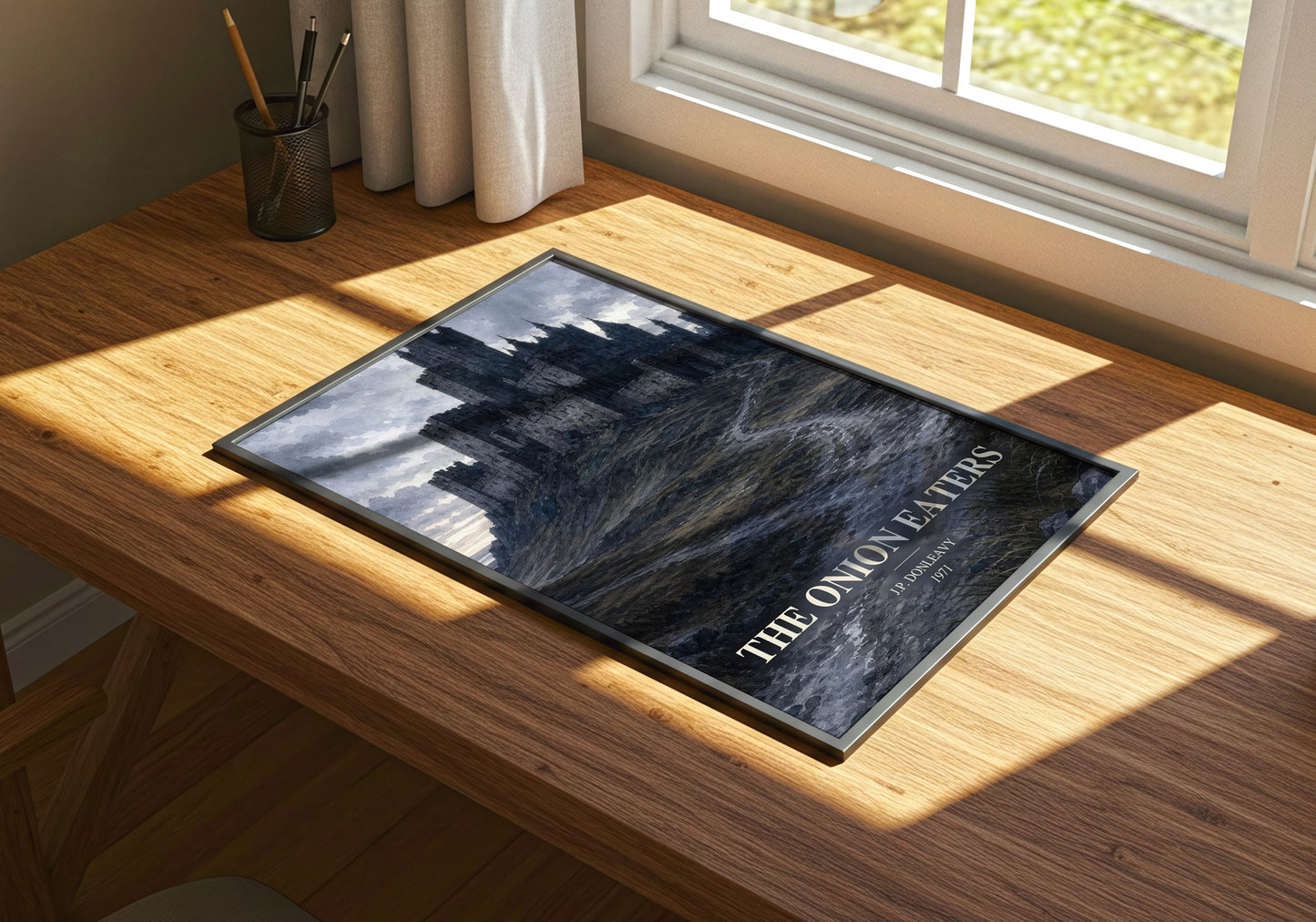 The Onion Eaters watercolour book poster framed on wall – satire wall art