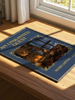 An Unwanted Guest Classic Book Art Print by Shari Lapena – print on a sunlit desk