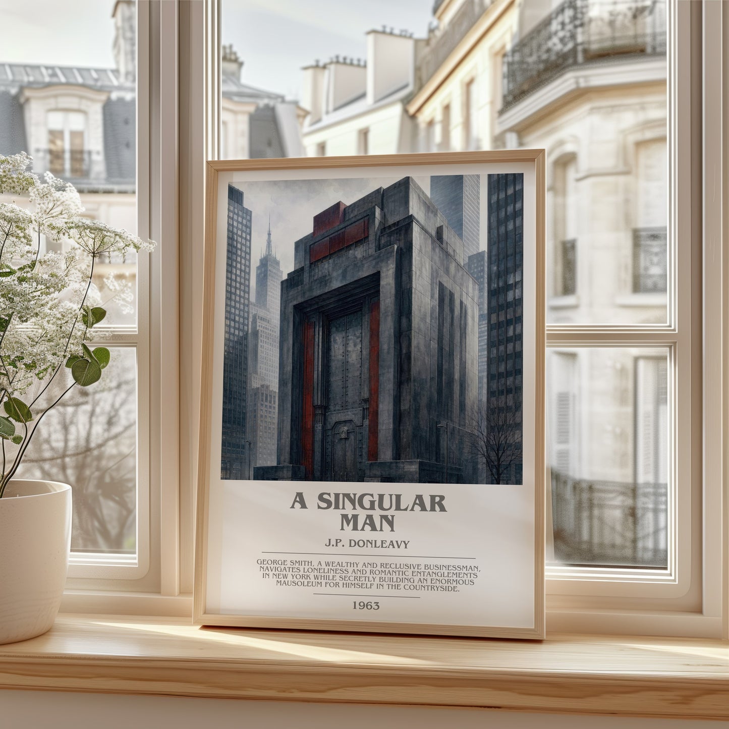 A Singular Man bookish poster colour and style options – J.P. Donleavy book art