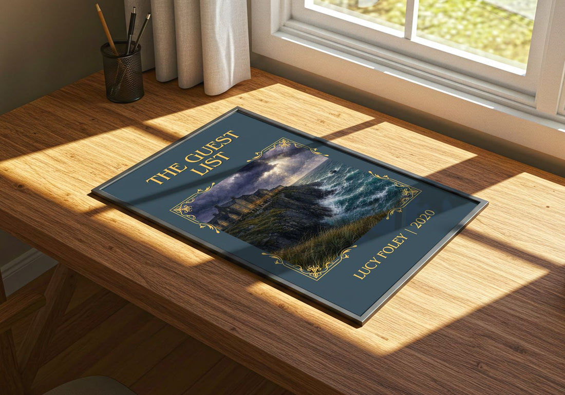 The Guest List Classic Book Art Print by Lucy Foley – print on a sunlit desk