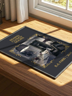 Behind Closed Doors Classic Book Art Print by B.A. Paris – print on a sunlit desk