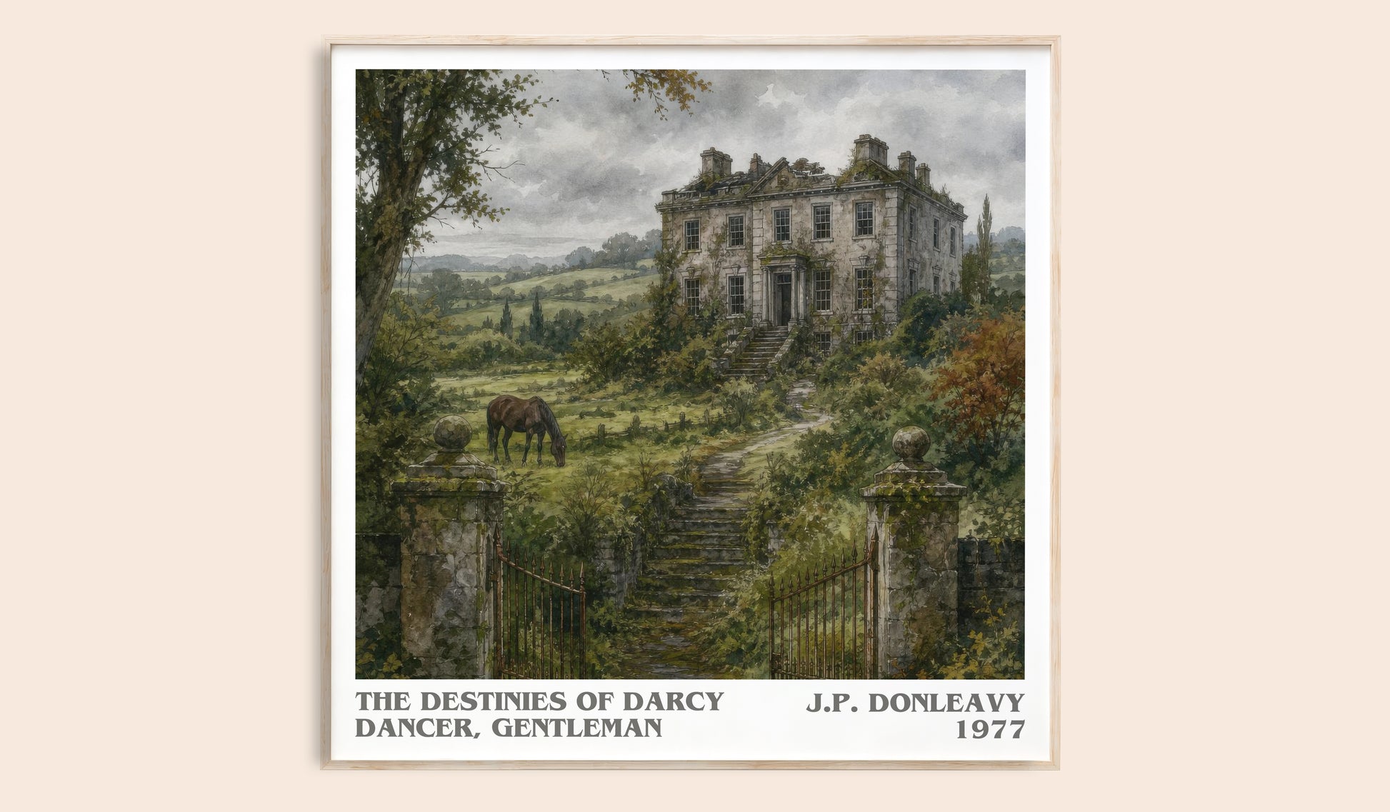 The Destinies Of Darcy Dancer, Gentleman literary book poster by J.P. Donleavy – framed literary art print