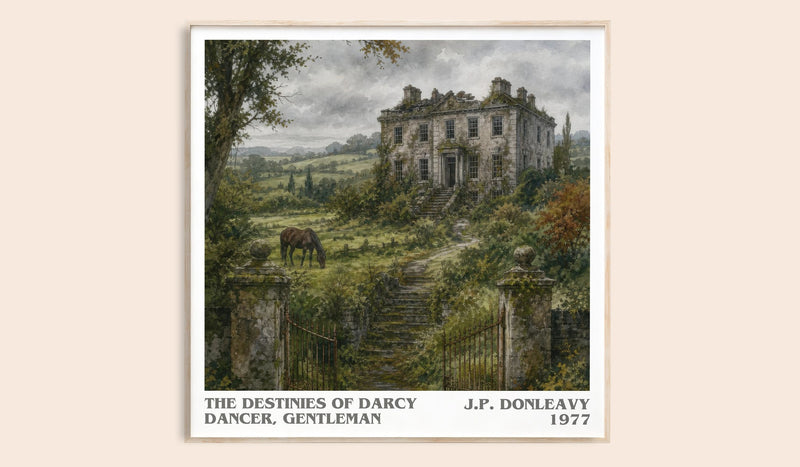 The Destinies Of Darcy Dancer, Gentleman literary book poster by J.P. Donleavy – framed literary art print