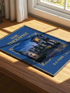 The Therapist Classic Book Art Print by B.A. Paris – print on a sunlit desk