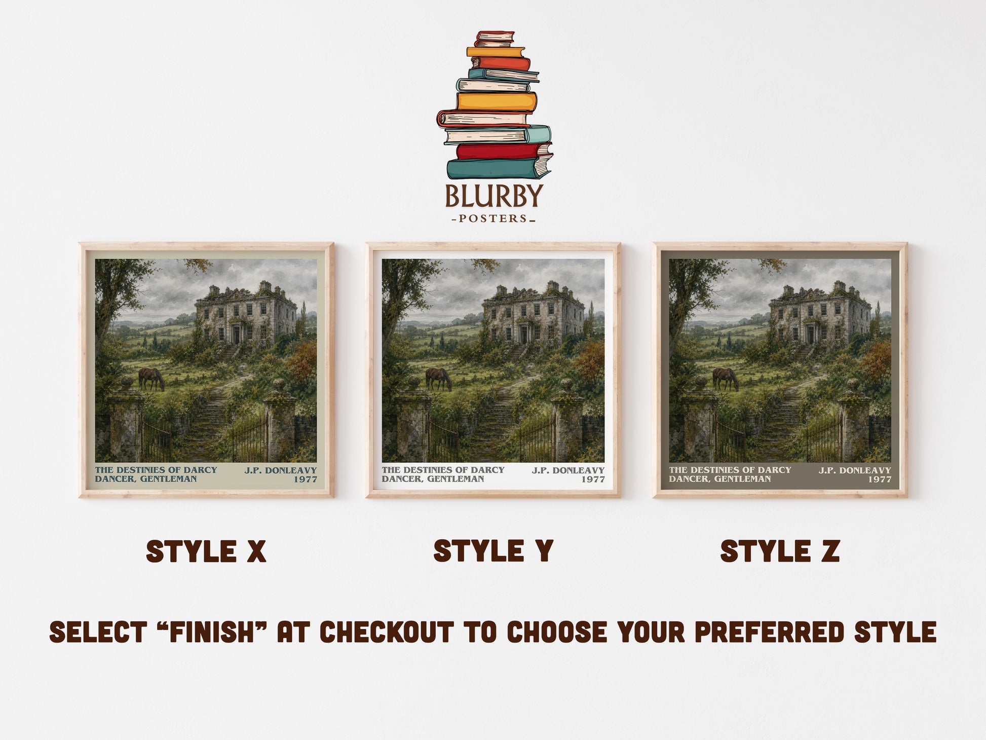 The Destinies Of Darcy Dancer, Gentleman literary print in frame leaning in hallway – literary fiction wall art