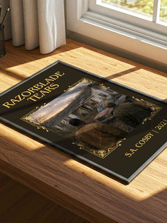 Razorblade Tears Classic Book Art Print by S.A. Cosby – print on a sunlit desk
