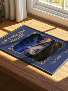My Darkest Prayer Classic Book Art Print by S.A. Cosby – print on a sunlit desk