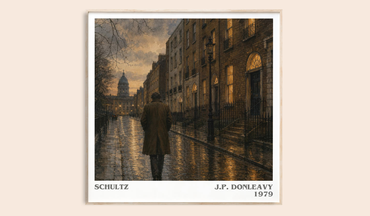 Schultz literary book poster by J.P. Donleavy – framed literary art print