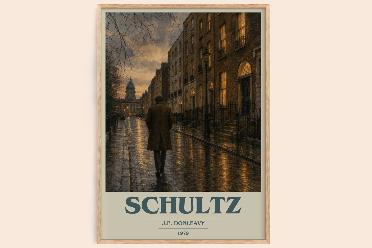Schultz book cover book poster by J.P. Donleavy – framed literary art print