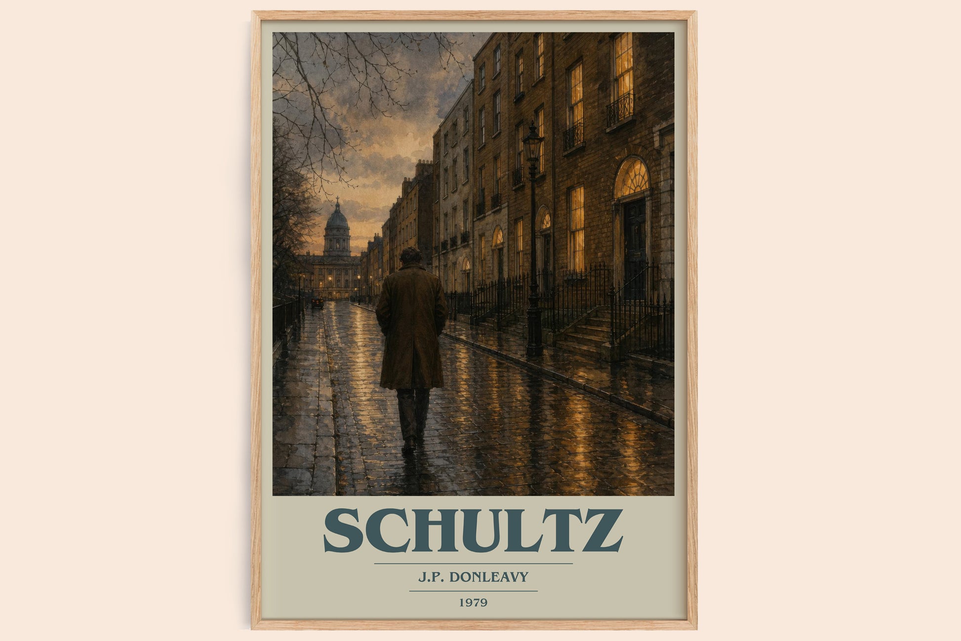 Schultz book cover book poster by J.P. Donleavy – framed literary art print