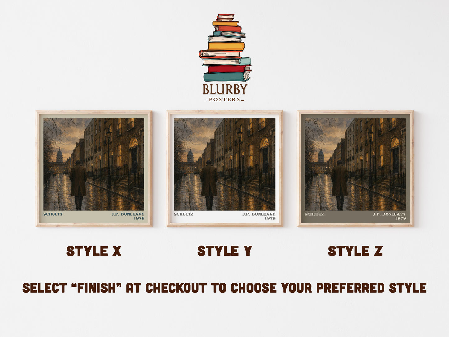 Schultz literary print in frame leaning in hallway – satire wall art