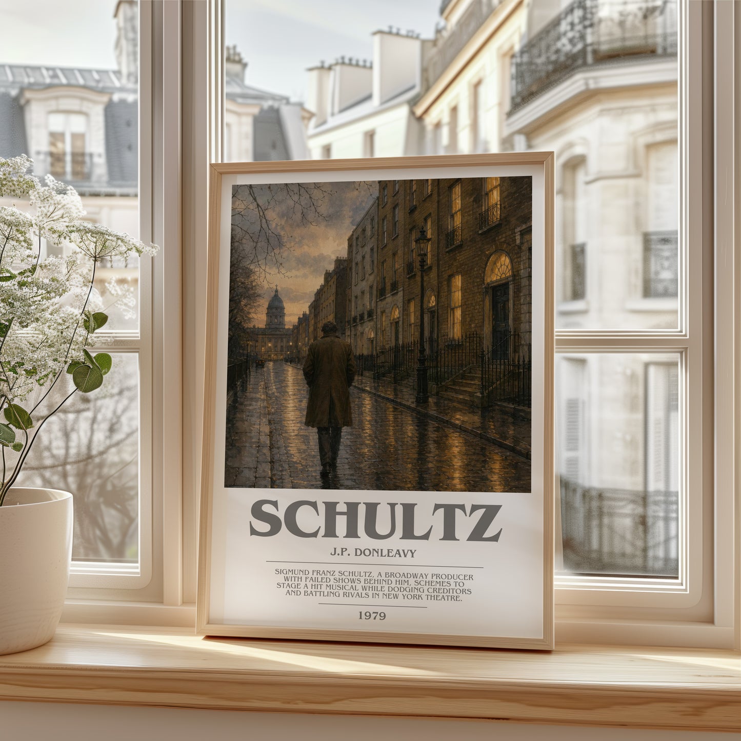 Schultz bookish poster colour and style options – J.P. Donleavy book art
