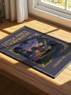 Little Fires Everywhere Classic Book Art Print by Celeste Ng – print on a sunlit desk