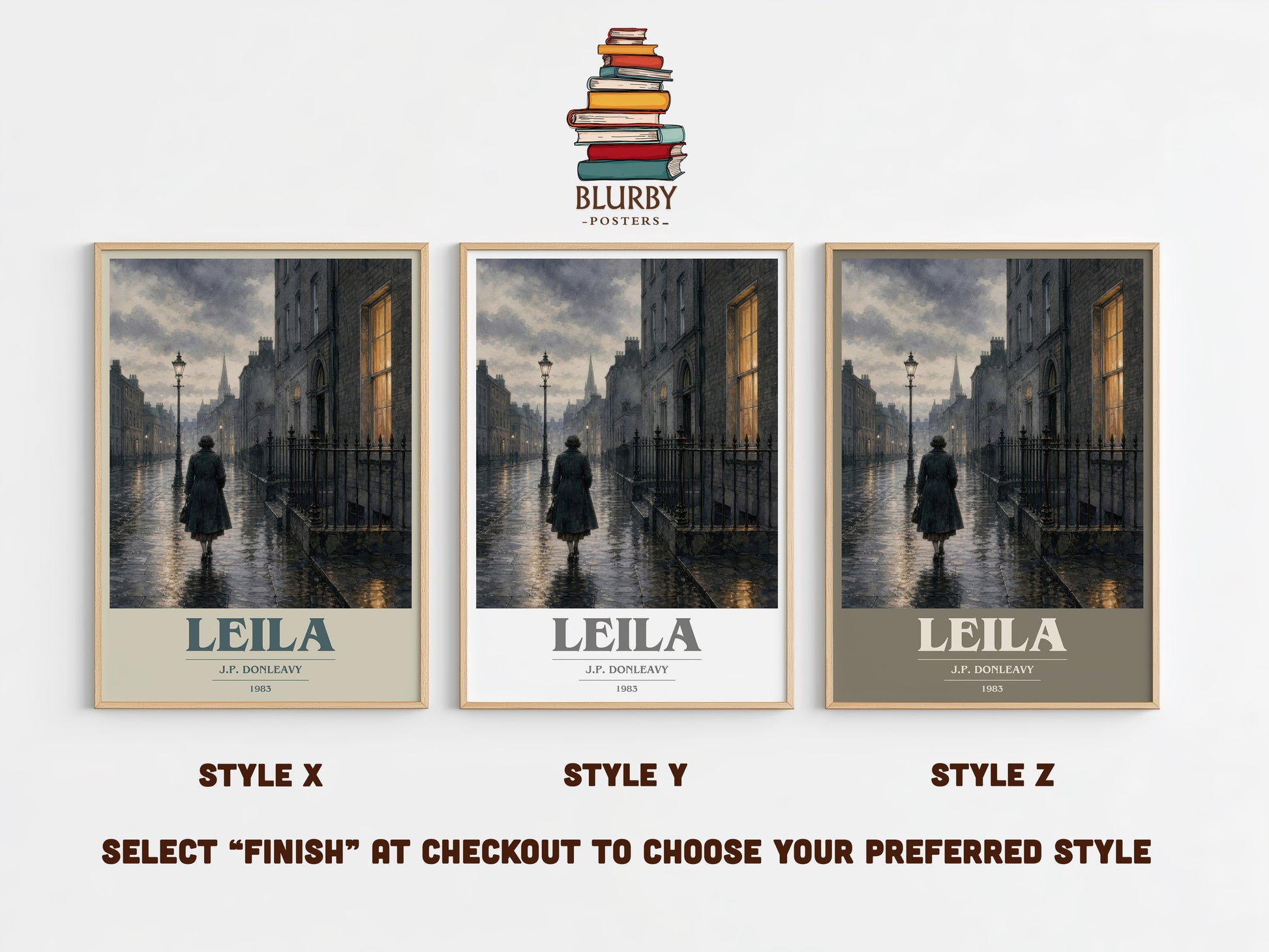 Leila book cover print in frame leaning in hallway – literary fiction wall art