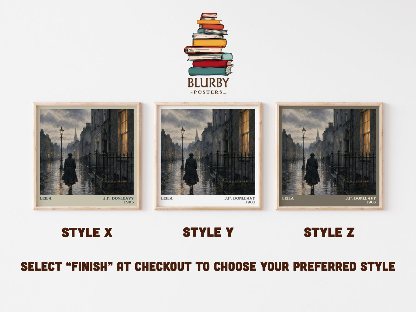 Leila literary print in frame leaning in hallway – literary fiction wall art