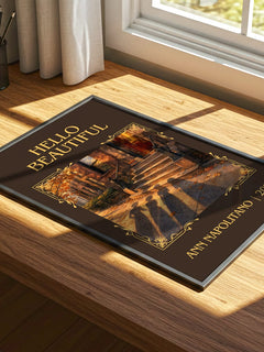 Hello Beautiful Classic Book Art Print by Ann Napolitano – print on a sunlit desk