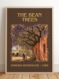 The Bean Trees Classic Book Art Print by Barbara Kingsolver – framed print leaning on a wooden floor