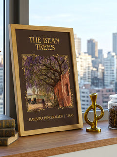 The Bean Trees Classic Book Art Print by Barbara Kingsolver – framed print on a city-view windowsill