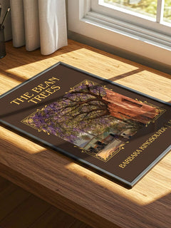 The Bean Trees Classic Book Art Print by Barbara Kingsolver – print on a sunlit desk