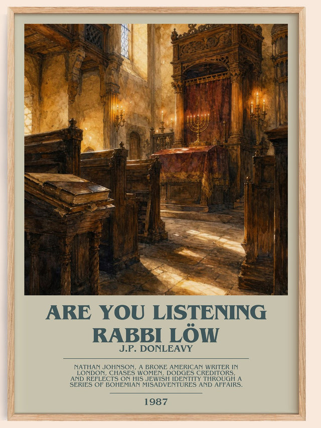 Are You Listening Rabbi Löw Bookish Wall Art by J.P. Donleavy