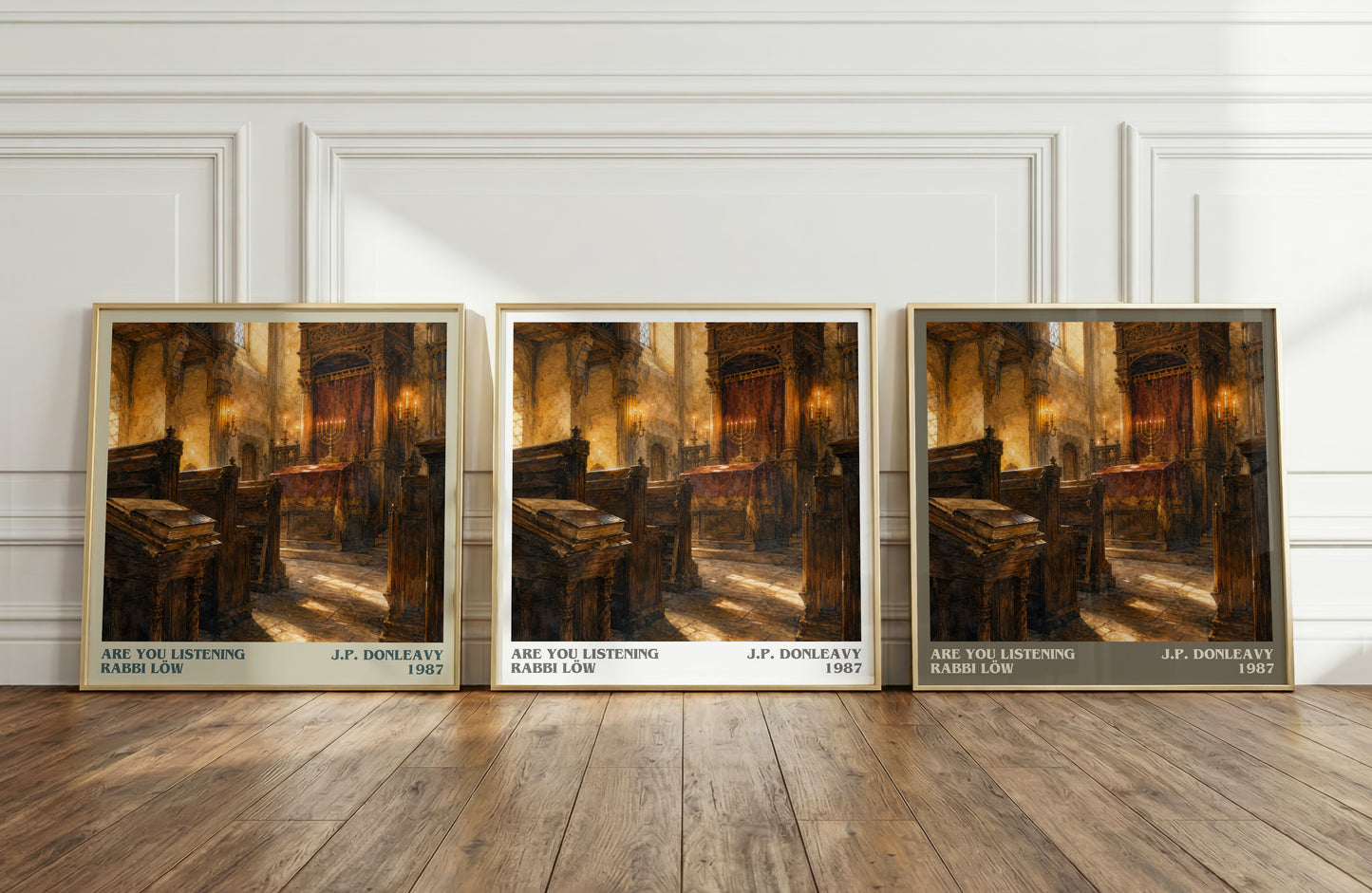 Are You Listening Rabbi Löw literary art print colour and style options – J.P. Donleavy book art