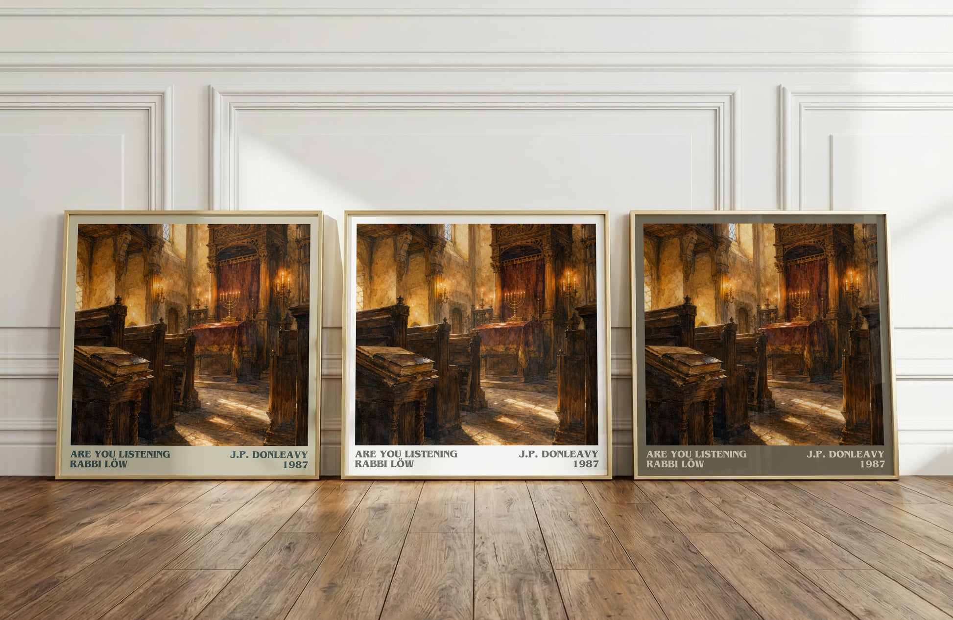 Are You Listening Rabbi Löw literary art print colour and style options – J.P. Donleavy book art