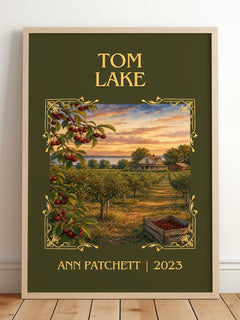 Tom Lake Classic Book Art Print by Ann Patchett – framed print leaning on a wooden floor