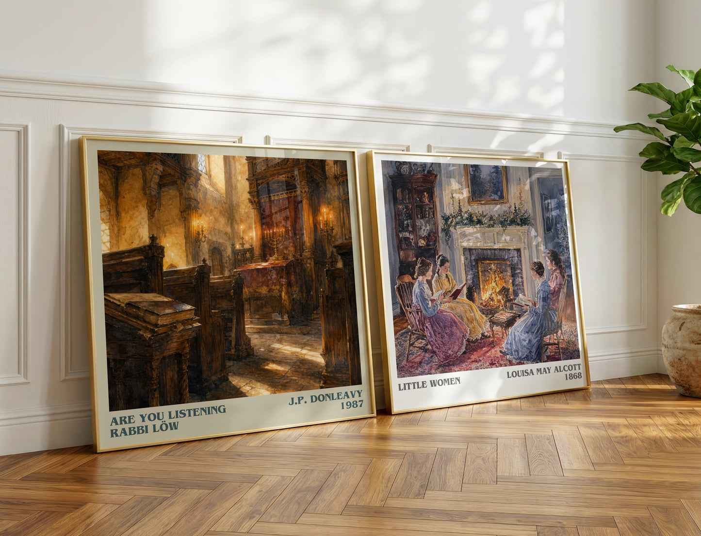 Are You Listening Rabbi Löw literary print on bookshelf – J.P. Donleavy fan gift