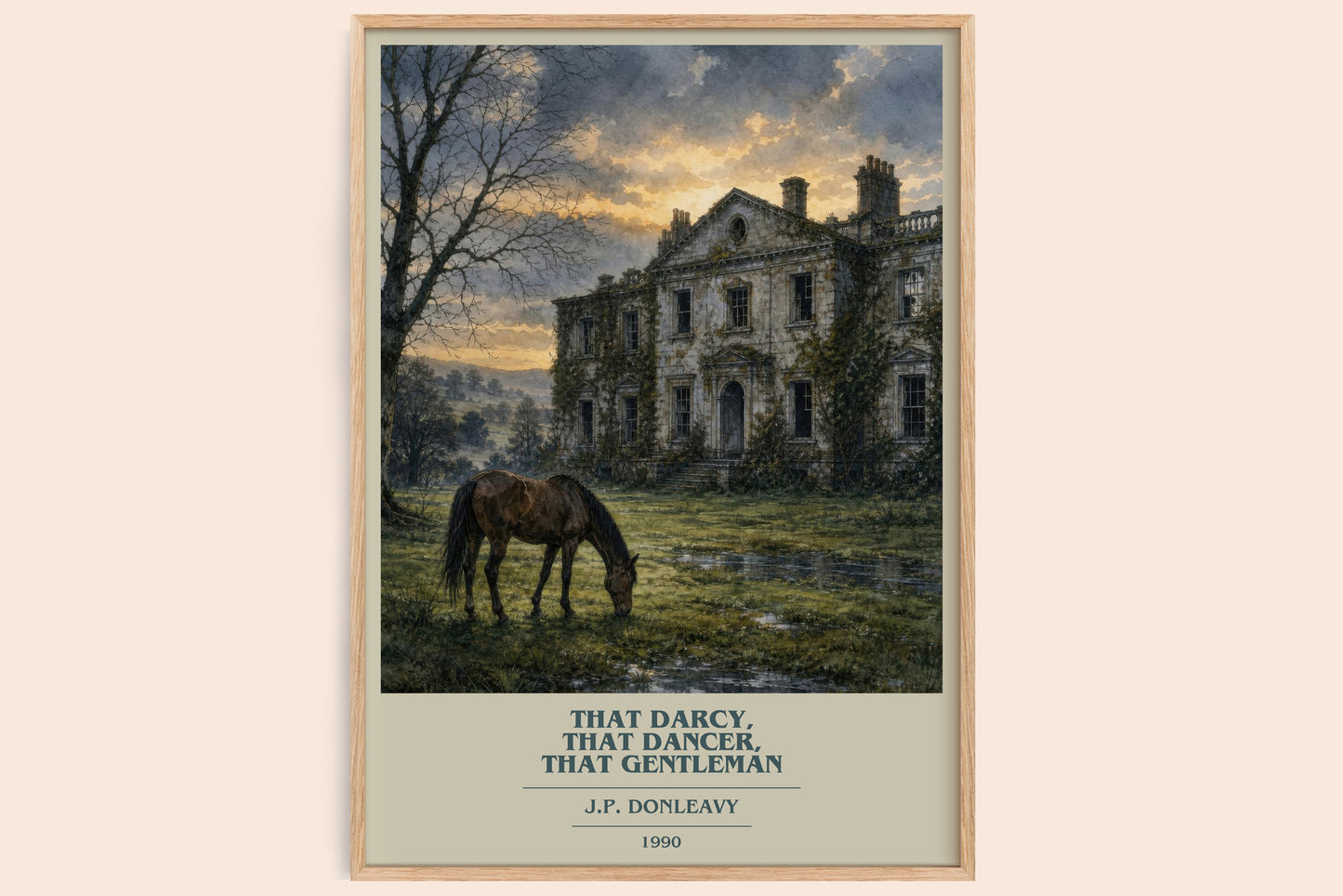 That Darcy, That Dancer, That Gentleman book cover book poster by J.P. Donleavy – framed literary art print