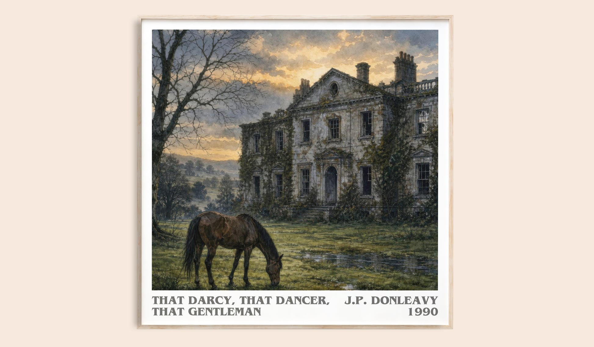 That Darcy, That Dancer, That Gentleman literary book poster by J.P. Donleavy – framed literary art print