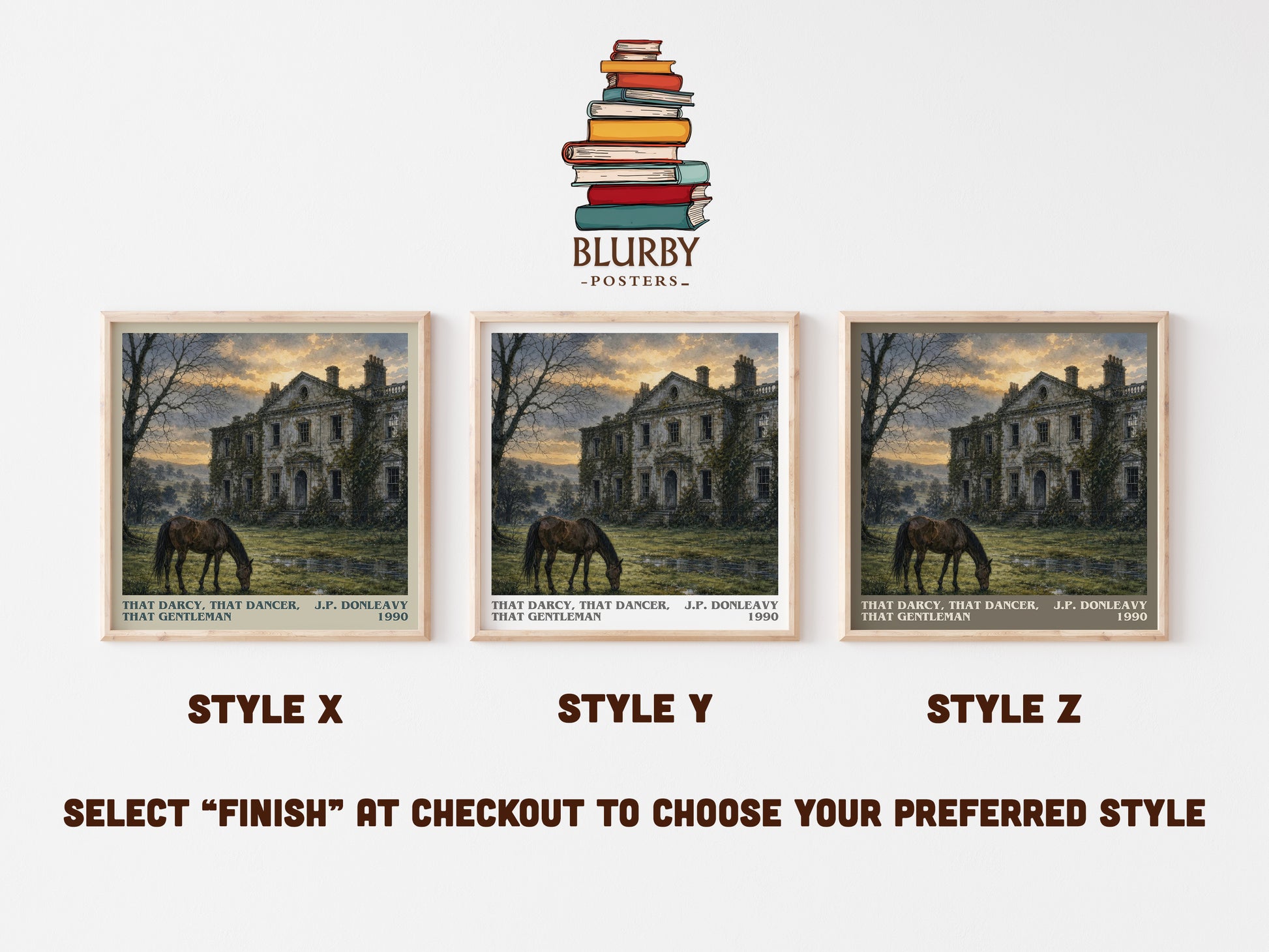 That Darcy, That Dancer, That Gentleman literary print in frame leaning in hallway – literary fiction wall art