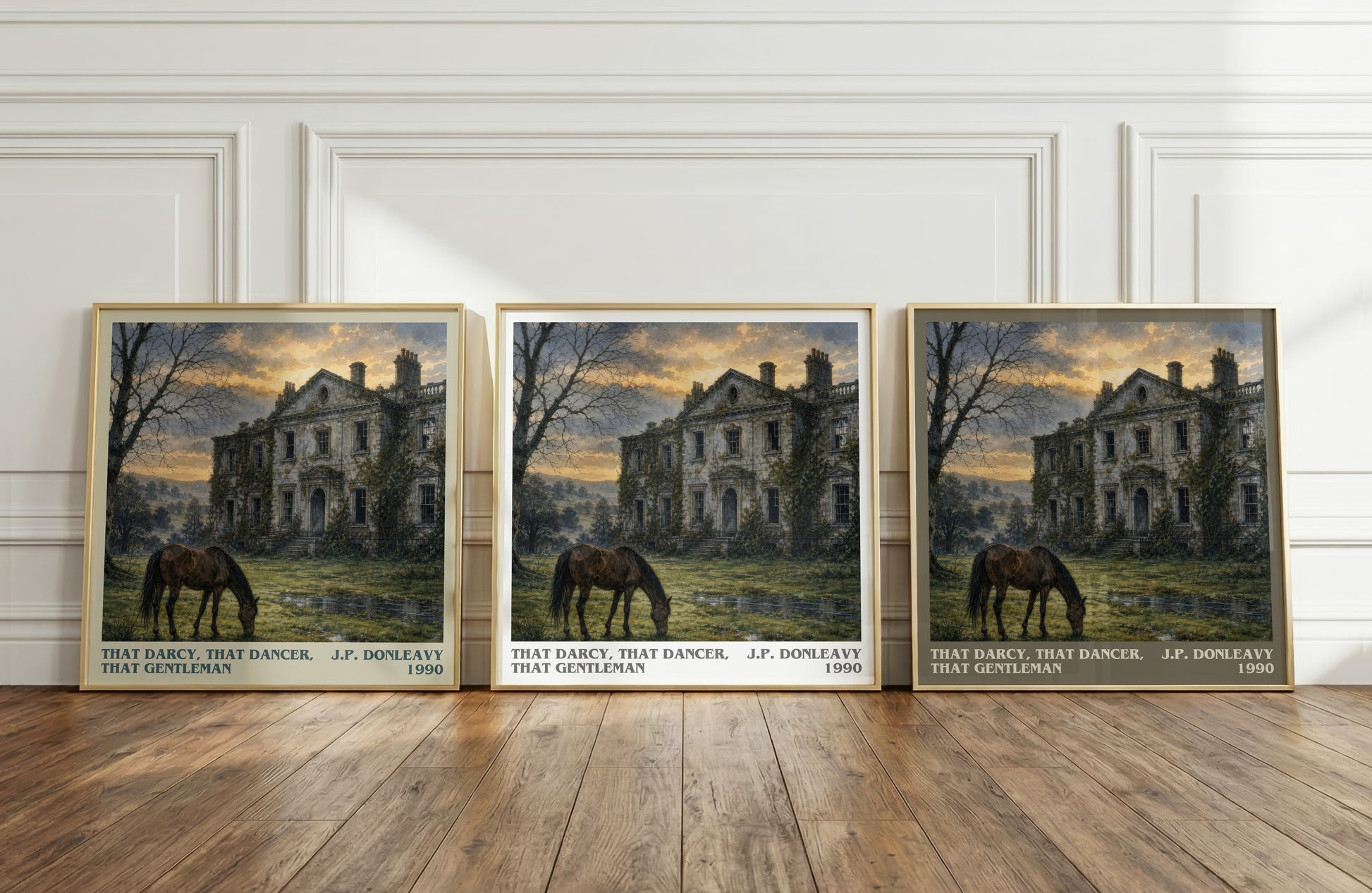 That Darcy, That Dancer, That Gentleman literary art print colour and style options – J.P. Donleavy book art