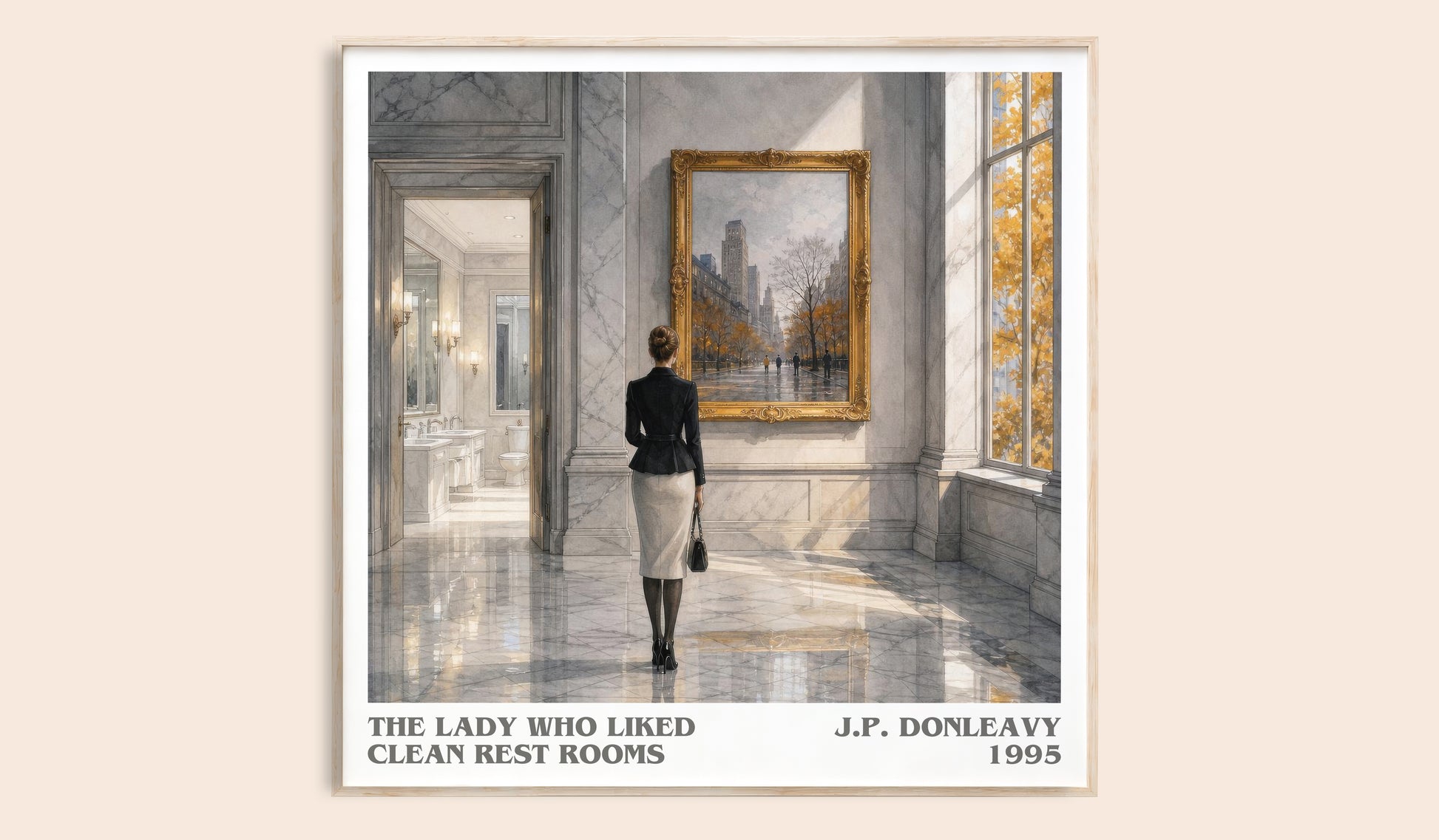 The Lady Who Liked Clean Rest Rooms literary book poster by J.P. Donleavy – framed literary art print