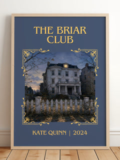 The Briar Club Classic Book Art Print by Kate Quinn – framed print leaning on a wooden floor