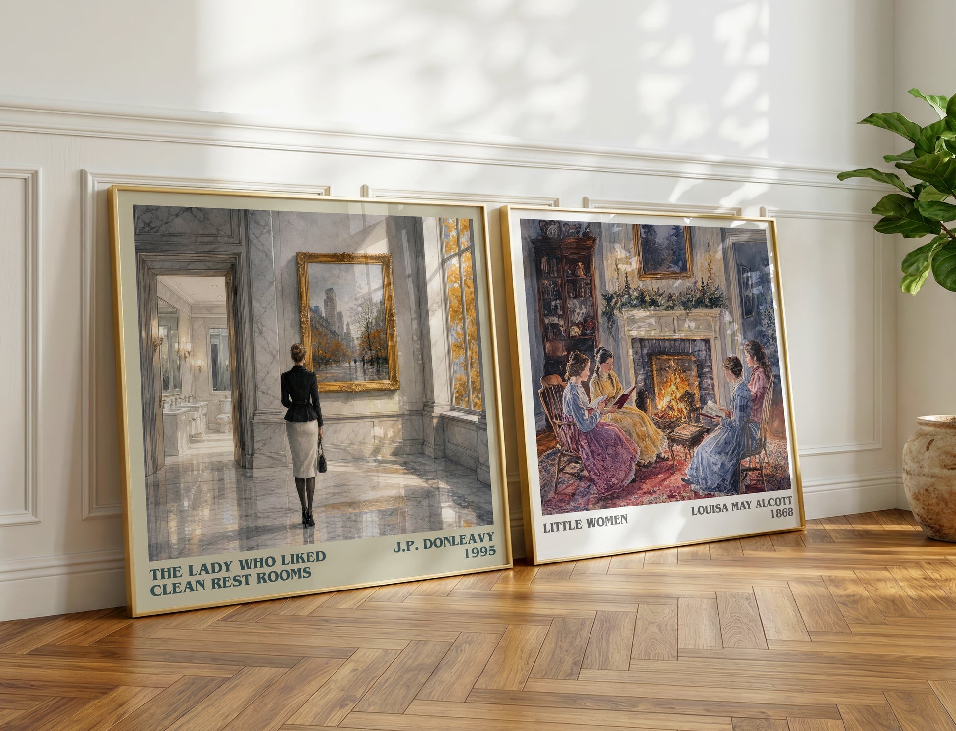 The Lady Who Liked Clean Rest Rooms literary print on bookshelf – J.P. Donleavy fan gift