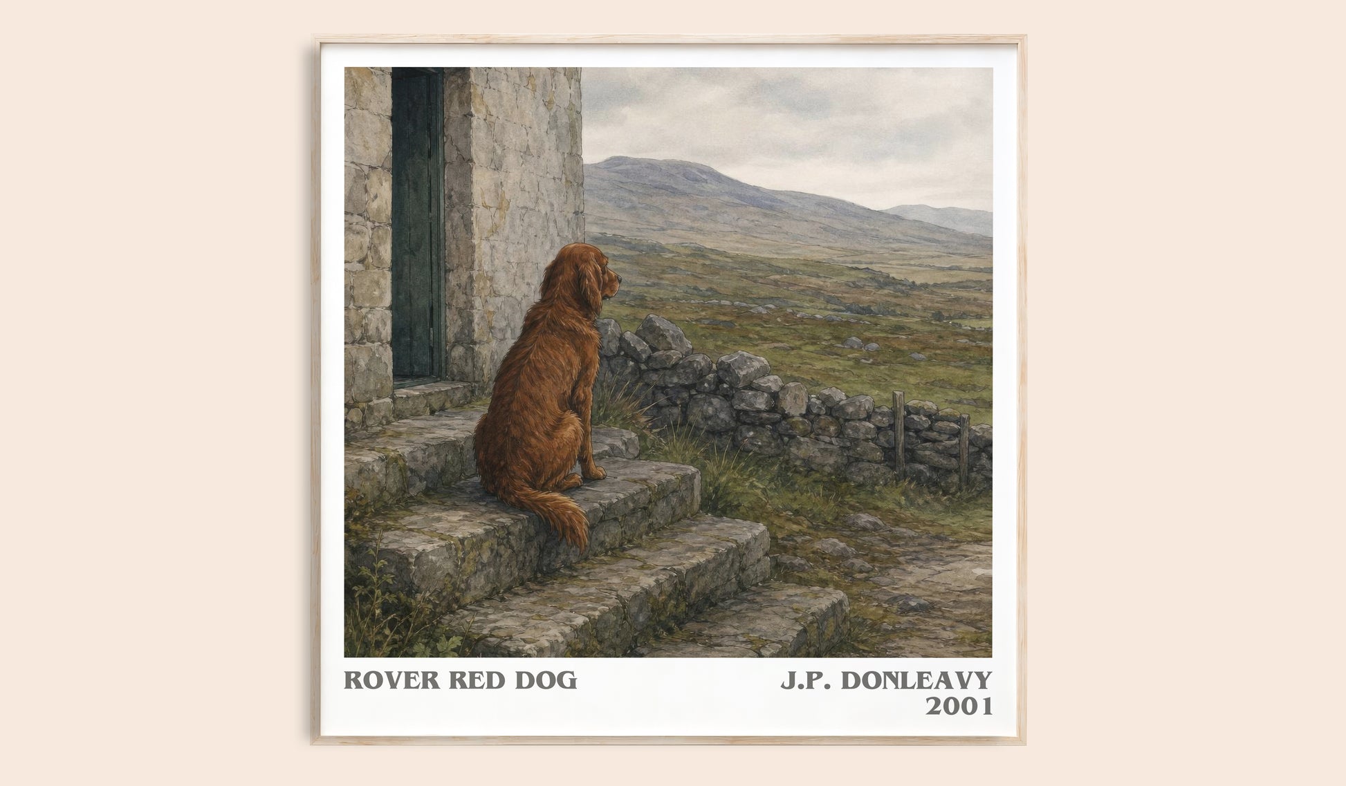 Rover Red Dog literary book poster by J.P. Donleavy – framed literary art print