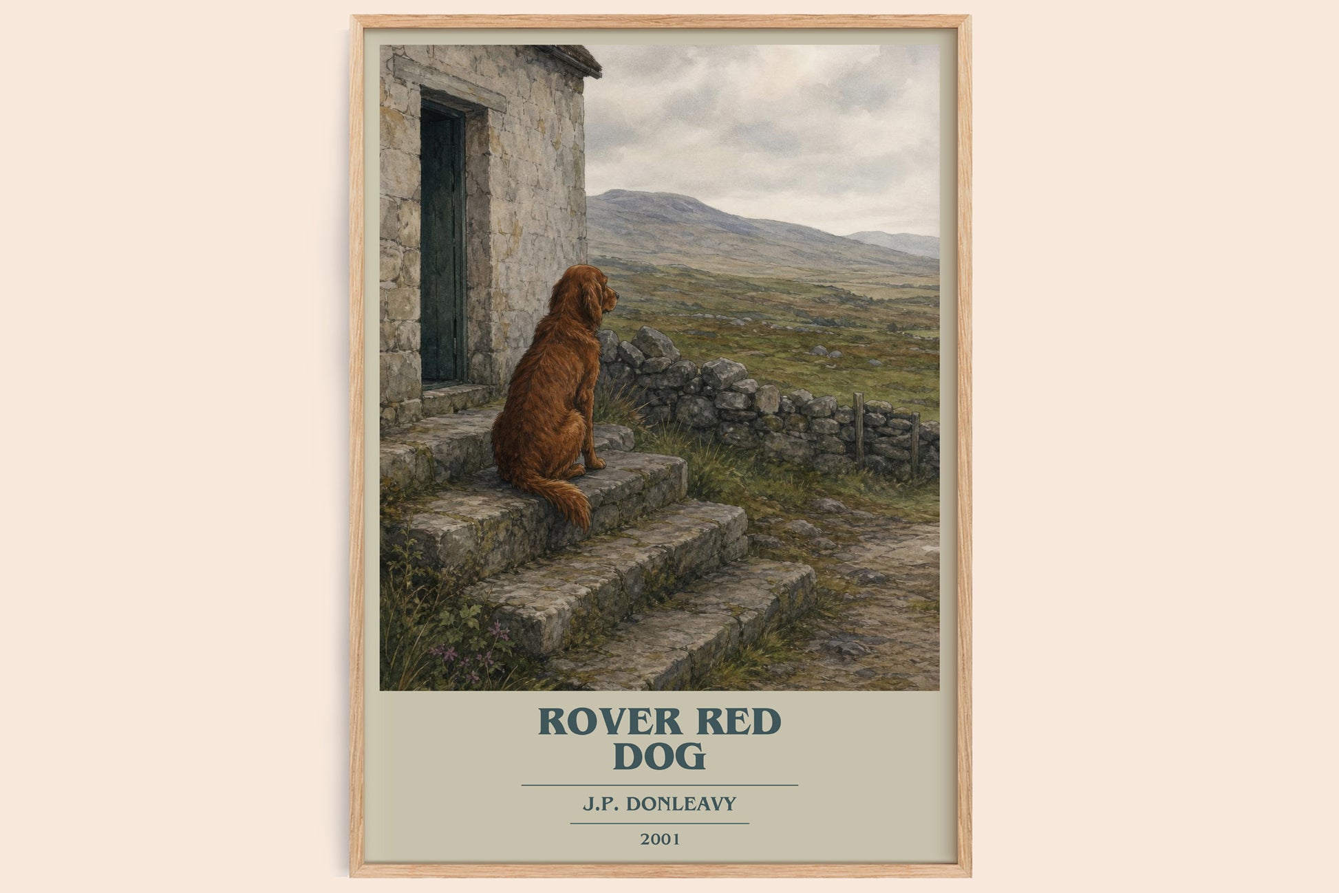 Rover Red Dog book cover book poster by J.P. Donleavy – framed literary art print