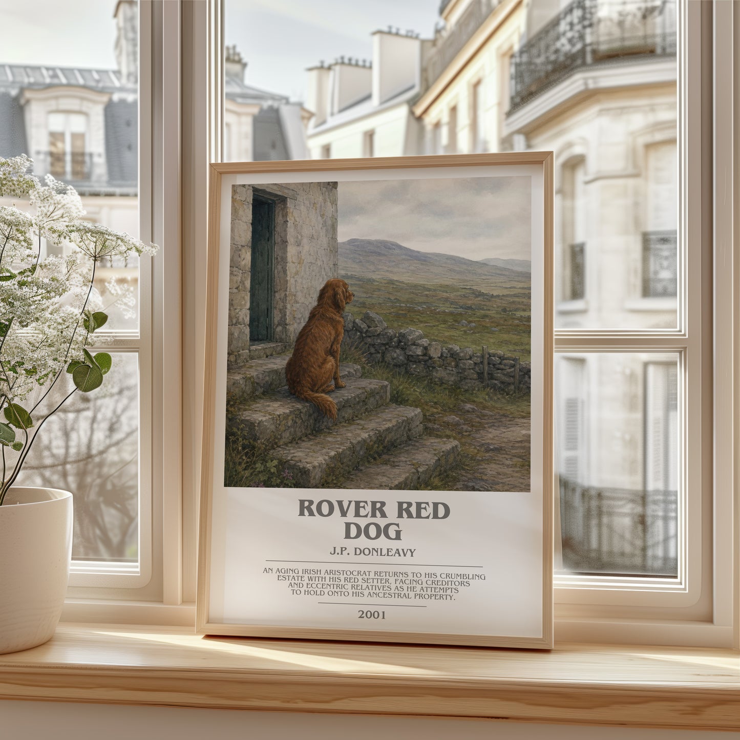Rover Red Dog bookish poster colour and style options – J.P. Donleavy book art