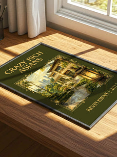 Crazy Rich Asians Classic Book Art Print by Kevin Kwan – print on a sunlit desk