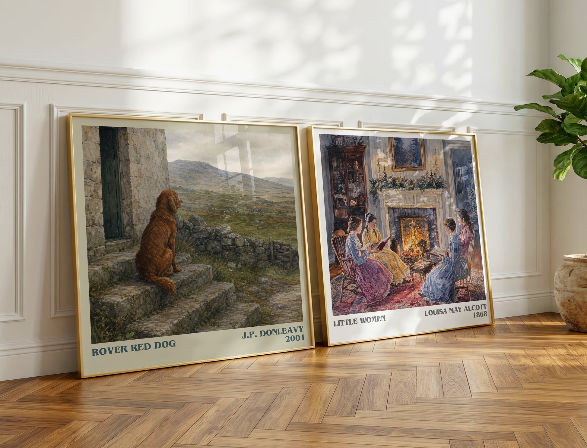 Rover Red Dog literary print on bookshelf – J.P. Donleavy fan gift