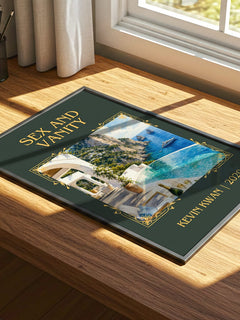 Sex and Vanity Classic Book Art Print by Kevin Kwan – print on a sunlit desk