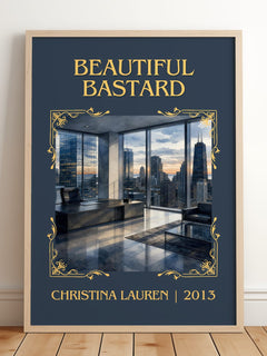 Beautiful Bastard Classic Book Art Print by Christina Lauren – framed print leaning on a wooden floor