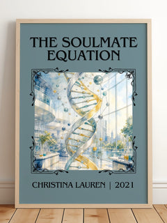 The Soulmate Equation Classic Book Art Print by Christina Lauren – framed print leaning on a wooden floor
