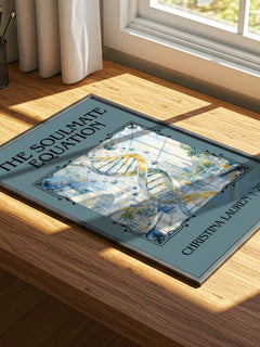 The Soulmate Equation Classic Book Art Print by Christina Lauren – print on a sunlit desk