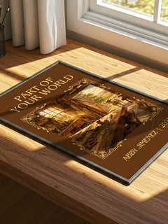 Part of Your World Classic Book Art Print by Abby Jimenez – print on a sunlit desk