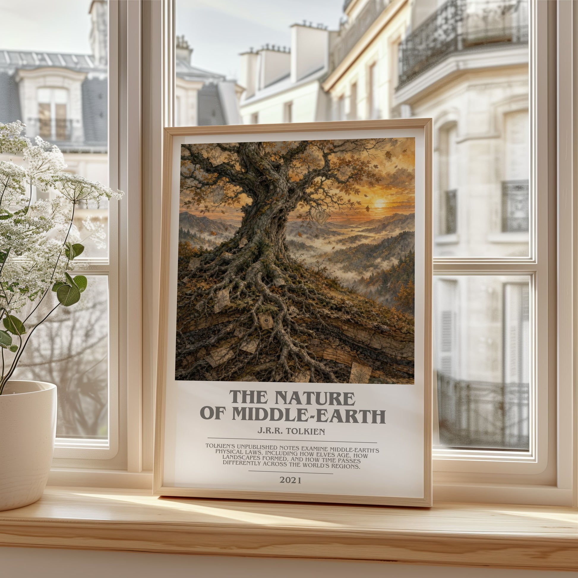The Nature Of Middle-Earth bookish poster colour and style options – J.R.R. Tolkien book art