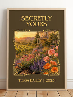 Secretly Yours Classic Book Art Print by Tessa Bailey – framed print leaning on a wooden floor