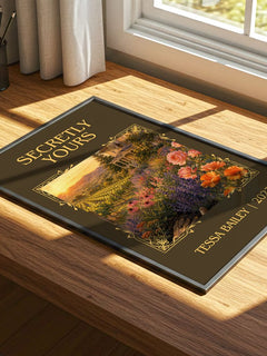 Secretly Yours Classic Book Art Print by Tessa Bailey – print on a sunlit desk