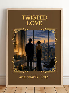 Twisted Love Classic Book Art Print by Ana Huang – framed print leaning on a wooden floor